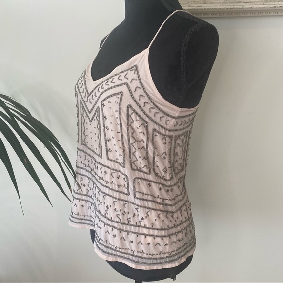 NWT Forever New Top Camisole Delicate Beaded Pink Spaghetti straps Boho Size 6 - Picture 6 of 15